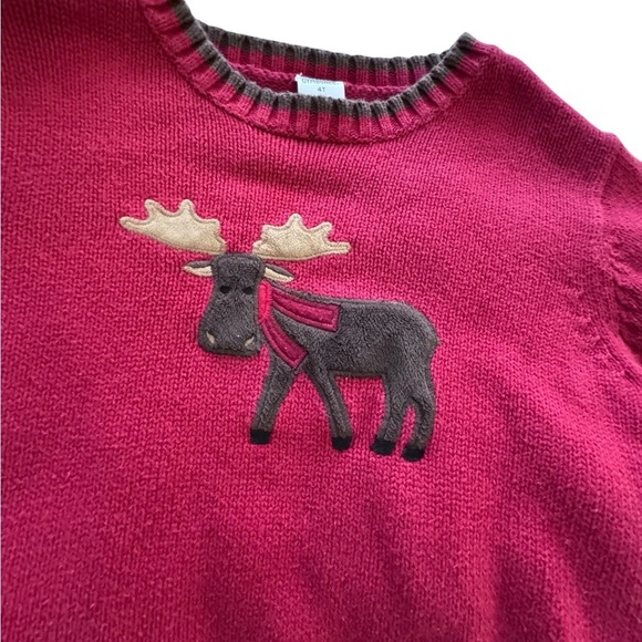 𝅺gymboree red sweater moose 4T k17 - Picture 1 of 4